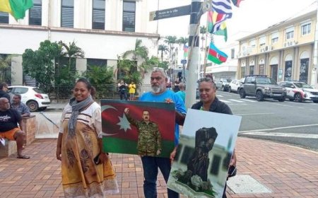 Yeni Kaledoniyada aksiyada Azərbaycan Prezidentinin və “Dəmir yumruğun” plakatları qaldırılıb - FOTO/VİDEO