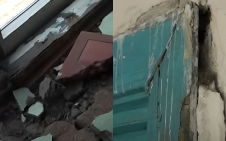 Lənkəranda qəzalı məktəb binası: Hər an uça bilər