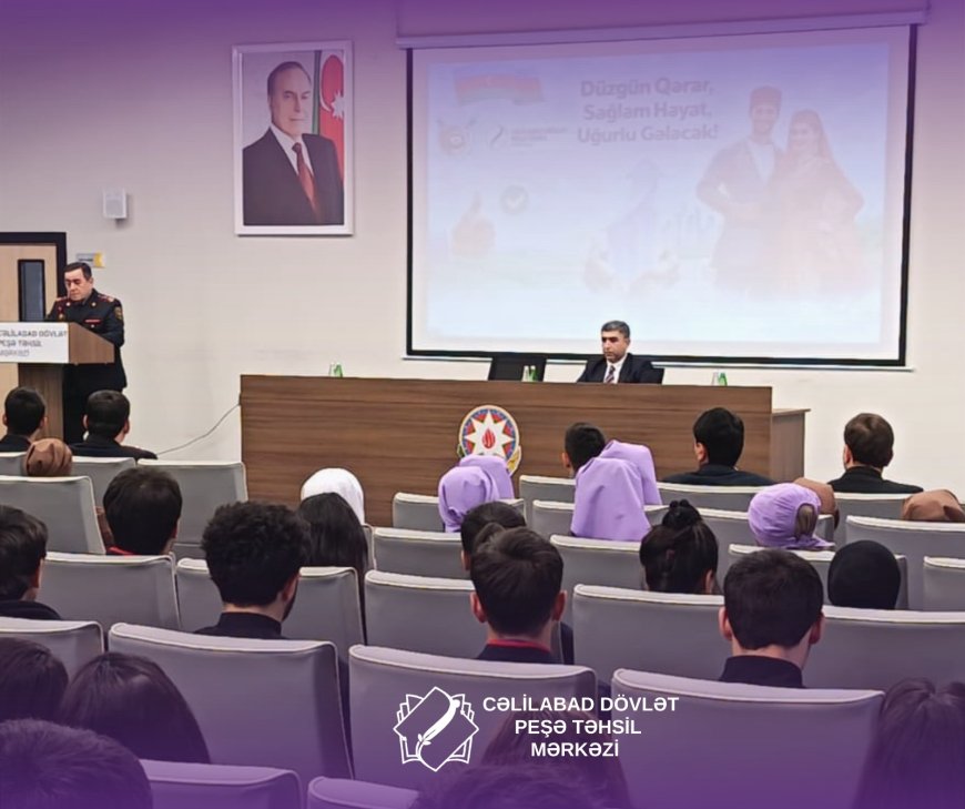 Cəlilabad Dövlət Peşə Təhsil Mərkəzində Cəlilabad Rayon Polis Şöbəsinin rəisi, polis polkovniki Polad Qarayev ilə tələbələrin görüşü keçirilib