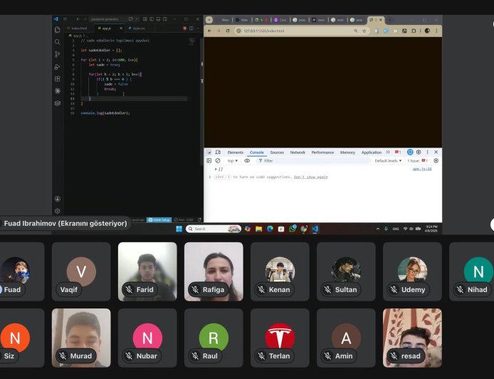 “Udemy ilə Proqramlaşdırmaya İlk Addım” qrant layihəsi çərçivəsində təlimlər davam edir
